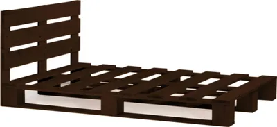 Produktbild von Lermowood Palettenbett 160 x 200 cm mit Kopfteil Palisander Holzbett Massivholzbett Bett aus Paletten Seniorenbett Kinderbett Jugendbett