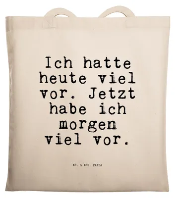 Produktbild von Mr. & Mrs. Panda Shopping Tasche Ich hatte heute viel... - Transparent - Geschenk, lustig, Beutel, Sprüche, Tote Bag, Spruch Weisheiten Zitate Weisheit Worte, Freundin