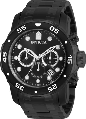 Obrázok produktu pre Invicta Pro Diver - SCUBA 0076 Pánske Hodinky - Quartz Hnutie - Nerezová Oceľ s Čiernym Ciferníkom - 48 mm