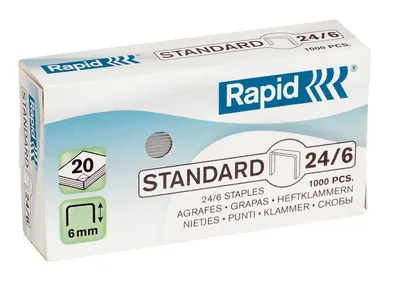 Produktbild von Rapid Heftklammern Standard 24/6 galvanisiert 1.000 Stück