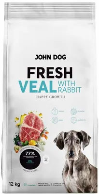 Obrázok produktu pre John Dog Junior Fresh Karma sucha dla psa z cielęciną i królikiem 12 kg