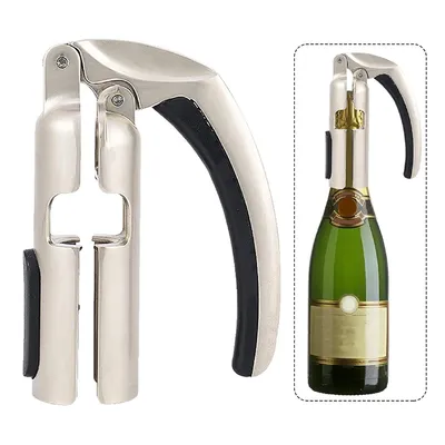 Produktbild von Champagner Flaschenöffner,Professioneller Sektwein Korkenzieher aus Zinklegierung,Korkenzieher für Bar und Küche, Silber