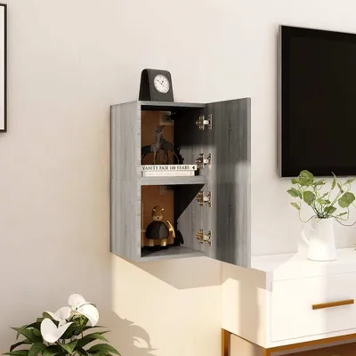 Produktbild von TV-Wandschrank 2 Stk. Grau Sonoma 30,5x30x30 cm , TV-Schränke Design 2024