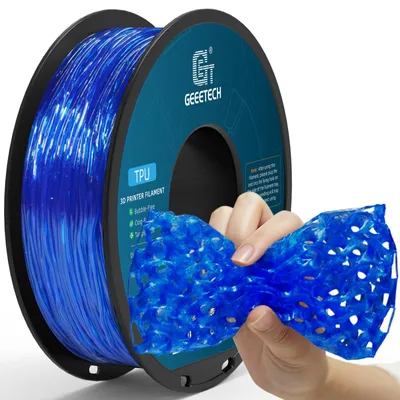 Produktbild von GEEETECH TPU Filament, TPU 95A,Transparent blau,1kg Spule für 3d Drucker