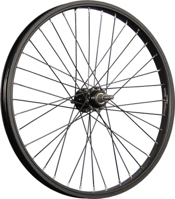 Produktbild von 20 Zoll BMX Hinterrad Aluminiumfelge verstärkt schwarz 36 Loch Vollachse