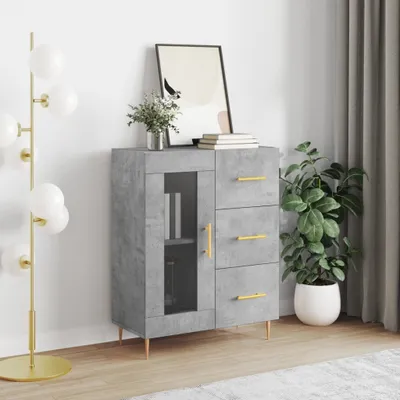 Produktbild von The Living Store Sideboard Betongrau 69,5x34x90 cm Holzwerkstoff