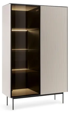Produktbild von Vitrine ORMIA 107,1 × 146,6 × 39 cm – Kaschmir mit schwarzen Details