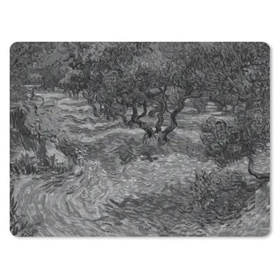 Produktbild von MuchoWow® Mauspad Mousepad Olivenhain - Vincent van Gogh - Schwarz - Weiß 40x30 cm - Mousepads - Maus Mat - Pad - Mausunterlage - Anti Rutsch