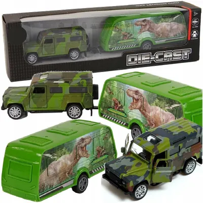 Produktbild von QULKI Diecast Camper Wohnwagen Set Geländewagen mit Türen