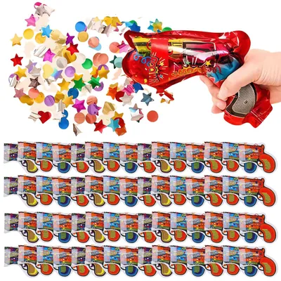 Konfettikanonen-Set, 60 Stück, bunt, für Partys, Hochzeiten, Karneval