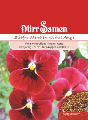 Produktbild von Stiefmütterchen rot mit Auge | Stiefmütterchensamen von Dürr Samen