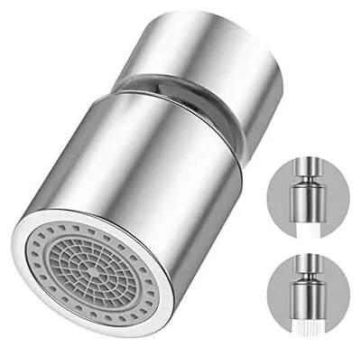 Produktbild von 360-Grad-Wasserhahnbelüfter, FM22, wassersparender Filter, schwenkbarer Belüfter, Küchenarmaturkopf, 2 Modi, verstellbarer Duschkopf, Filtersprüher für Küche und Badezimmer, Silber