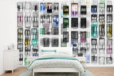 Produktbild von MuchoWow® Fototapete für Wohnzimmer oder Schlafzimmer Wandtapete Vinyl Motivtapete Türen - Bunt - Abstrakt - 600x400 cm - Vinyltapeten