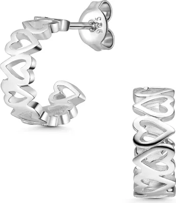 Produktbild von MATERIA by Matthias Wagner Creolen mit Stecker und Herzen 925 Silber SO-150