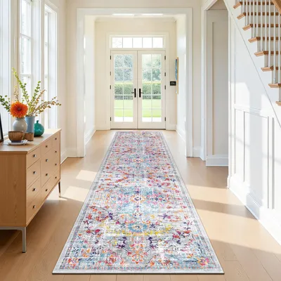 Läufer 80x300 cm, Antirutsch, waschbar, Vintage, für Flur