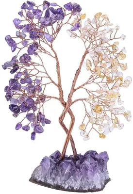 Image de Azomor : arbre décoratif en pierres précieuses fait main, pour l'équilibre et le bonheur dans la maison