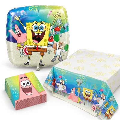 Produktbild von Spongebob Party Deko zum Kindergeburtstag – 18-teiliges Set mit Folienballon