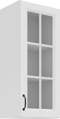 Produktbild von Glashängeschrank 40 cm Stilo Weiß Küchenzeile Küchenblock Landhaus Höhe 90 cm