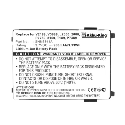 Produktbild von Akku-King 61708, Akku, Motorola, Schwarz, Weiß, Lithium-Ion (Li-Ion), 900 mAh, 3,7 V