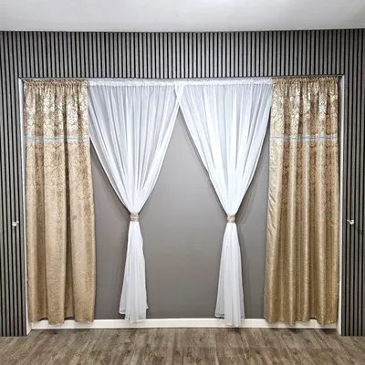 Produktbild von Fertiggardine Verdunkelungsvorhang Vorhang 6Tlg Schal Set Beige Verdunkelnd Blickdicht Store