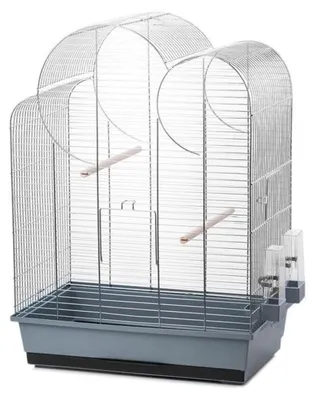 Produktbild von Vogelkäfig Eliza Chrom grau Vogelheim mit Zubehör