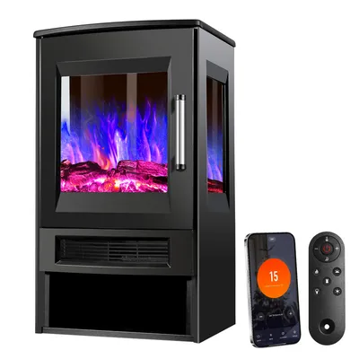 Zdjęcie produktu dla Jopassy kominek elektryczny kominek elektryczny 900W/1800W kominek z efektem płomienia LED z pilotem termostatu