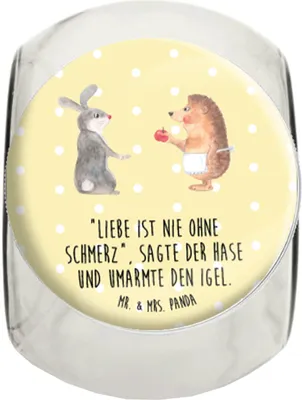Produktbild von Mr. & Mrs. Panda Kaffeedose Hase Igel XL 2000ml - Gelb Pastell - Geschenk, keksglas, Trösten, und, Dekoglas, gewürzglas, Tiermotive, Teedose, Trennungsschmerz, Bonboniere