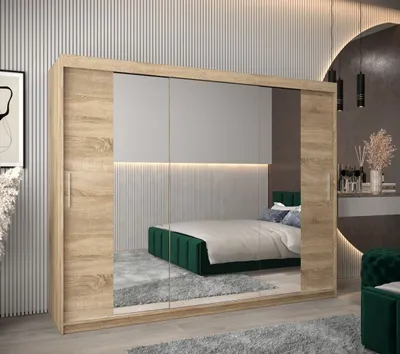 Produktbild von Schwebetürenschrank mit einer Breite von 250 cm TIMEA 2 – Eiche Sonoma
