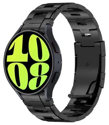 Produktbild von By Qubix Titaniumarmband mit Anschlussknopf - Schwarz - passend für Samsung Galaxy Watch 4 - 40 mm & 44 mm