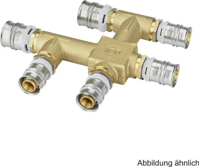 Produktbild von Alpex Kreuzungs-T-Stück ohne Dämmbox, Messing, 20 x 16 x 20 mm