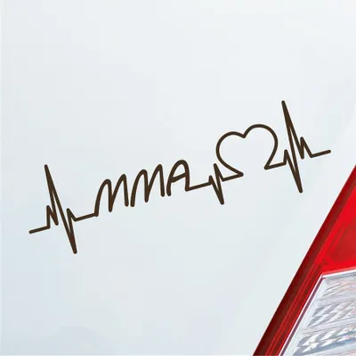 Produktbild von Auto Aufkleber MMA Herzschlag Kampfsport Wettkampf Sport Liebe 19x6 cm Braun Sticker Heckscheibenaufkleber