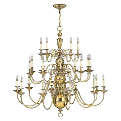 Immagine prodotto di Lampadario Classico Cambridge Ottone Brunito 25 Luci E14
