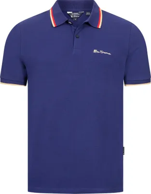 Produktbild von M|BEN SHERMAN Twin Tipped Herren Polo-Shirt 0076270-TWILIGHTDENIM
