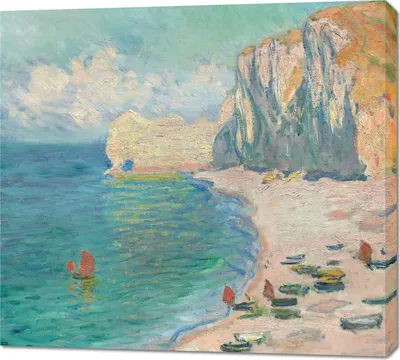 Obrázok produktu pre Obraz 100x90cm Pláž a Falaise d'Amont, Monet Vintage