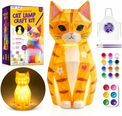 Obrázek produktu pro Sada pro malování 3D noční lampy pro kočky: Perfektní dárek pro dívky ve věku 6 až 12 let. Kreativní sada pro umělecké a řemeslné projekty. Ideální