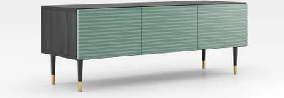 Image de Meuble TV avec rangements MILIONA 1 - vert pistache / gris