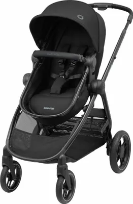 Produktbild von Maxi-Cosi Zelia 3 Kinderwagen Luxe 2in1, Wendesitz, Einhandklappbar, incl Babywanne geeignet ab Geburt bis ca. 4 Jahre, 0-22 kg, Essential Black