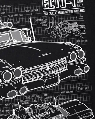 Produktbild von style3 ECTO-1 Blaupause Herren T-Shirt geisterjäger