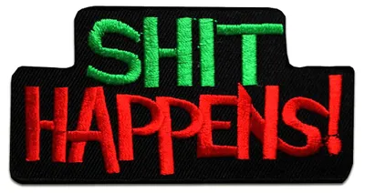 Obrázok produktu pre Sh*T Happens Biker - nášivka, nažehľovacia nášivka, nášivka, nášivky, na nažehlenie, veľkosť: 10 x 5,5 cm