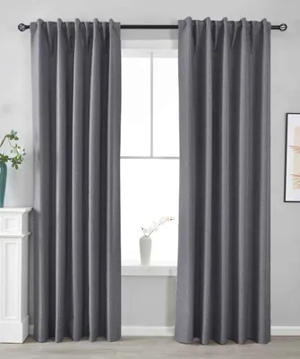 Produktbild von 2er Set Verdunkelungsvorhänge 100% Verdunkelung HxB 245x140 cm Dunkelgrau »BOSTON Dark« mit Multibandaufhängung, 2023600-2