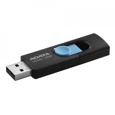 Zdjęcie produktu dla ADATA UV220, 32 GB, USB Typu-A, 2.0, Łożysko tulejowe, 7,5 g, Czarny, Niebieski