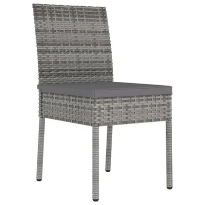Image de vidaXL Chaises de jardin 4 pcs. Poly rotin gris