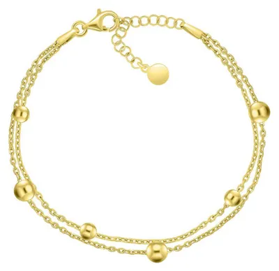 Produktbild von Doppeltes Silberarmband mit Perlen BRC103Y