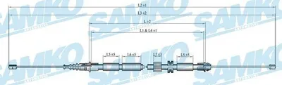 Produktbild von SAMKO Handbremsseil Seilzug Feststellbremse für FORD MONDEO III Kombi (BWY) Hinten C0263B