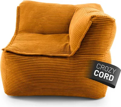Zdjęcie produktu dla Modułowy narożnik LUMALAND z serii Cord, 81x81x70 cm - Miękki i zmywalny pokrowiec - Musztardowy żółty