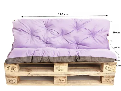 Obrázok produktu pre Sedáky na paletové sedenie | Záhradný podsedák na paletové sedák 120x80/ operadlo 120x40cm fialový | Podsedák na paletové | Poduška  na podlahu