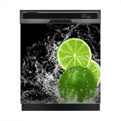 Produktbild von Aufkleber sticker 60x60 cm Dekorative folie Spülmaschine - Limette und Wasserspritzer