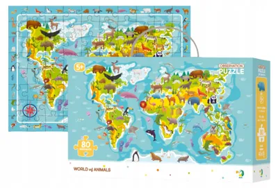 Produktbild von Dodo MAPA SWIATA Beobachtungspuzzle Kinder 80 Teile