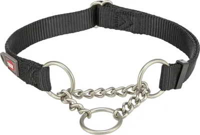 Produktbild von TRIXIE Premium Zug-Stopp-Halsband - schwarz - 45–70 cm/25 mm