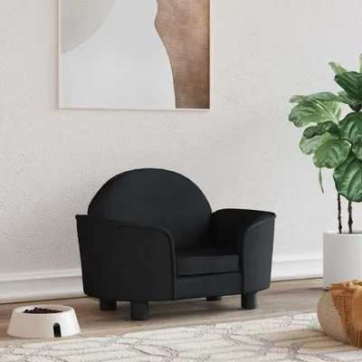 Zdjęcie produktu dla Legowisko dla psa czarne 66x40x45 cm aksamitne